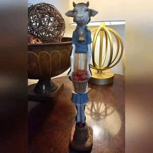 Jim Shore Pencil Cow - Tall Figurine - Resin - Vintage 1992 Farmers Folk Art
